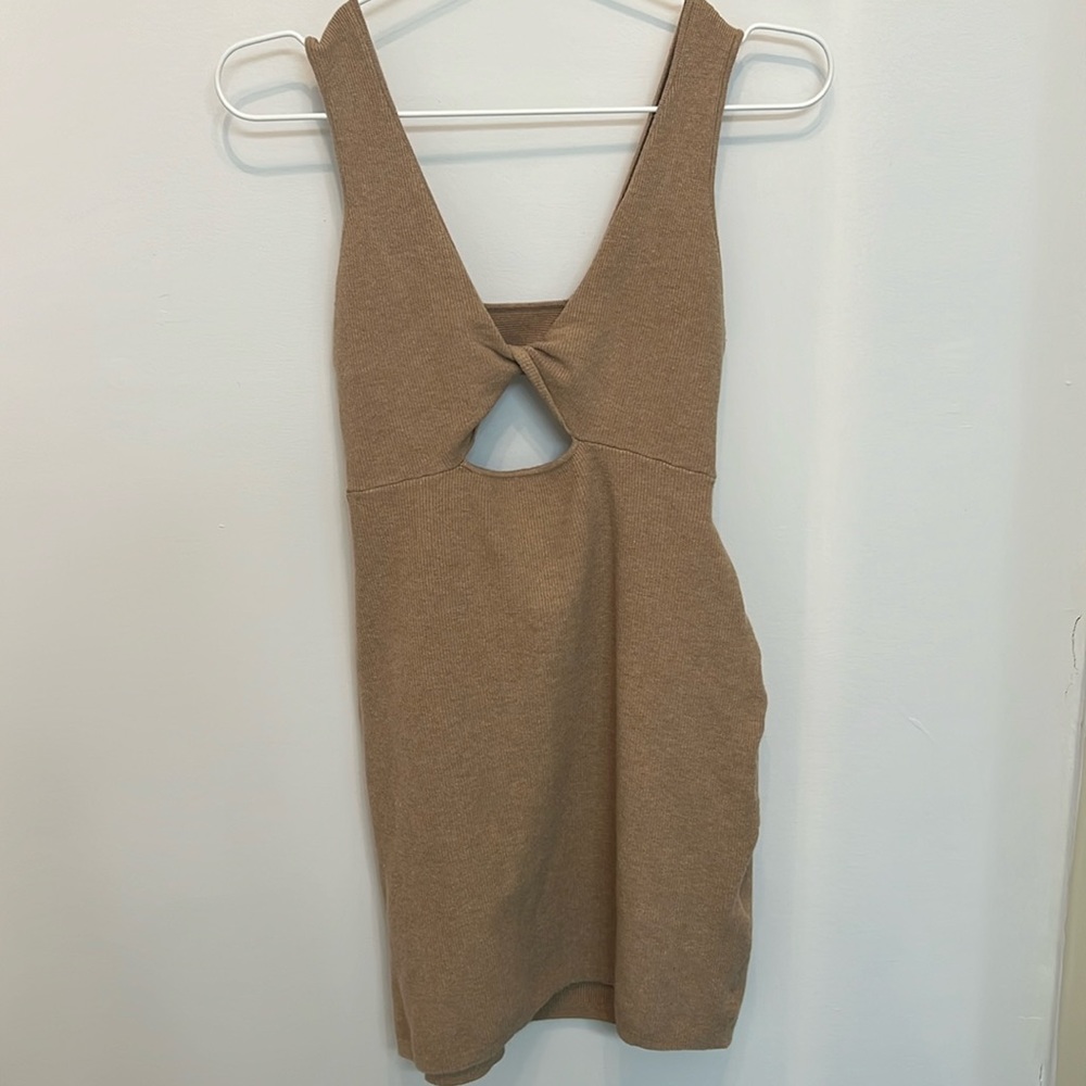 Free People Islander Sweater Mini dress in sand
